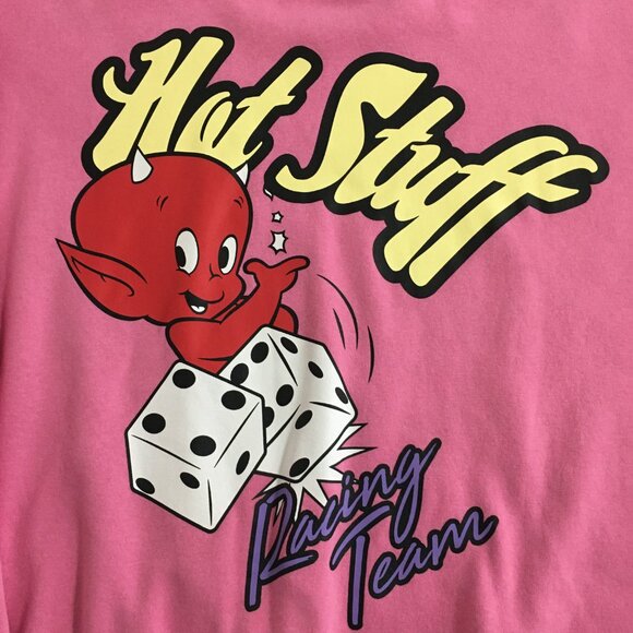 Divided H&M Womens M Oversized Pink Sweatshirt with Fleece Lining Graphic Top - Picture 3 of 15